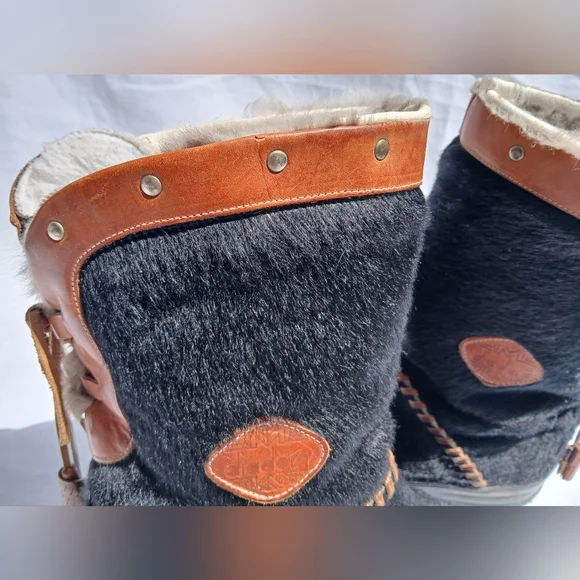Diadora Vintage Boots Real Fur With Leather Trim - Picture 5 of 6